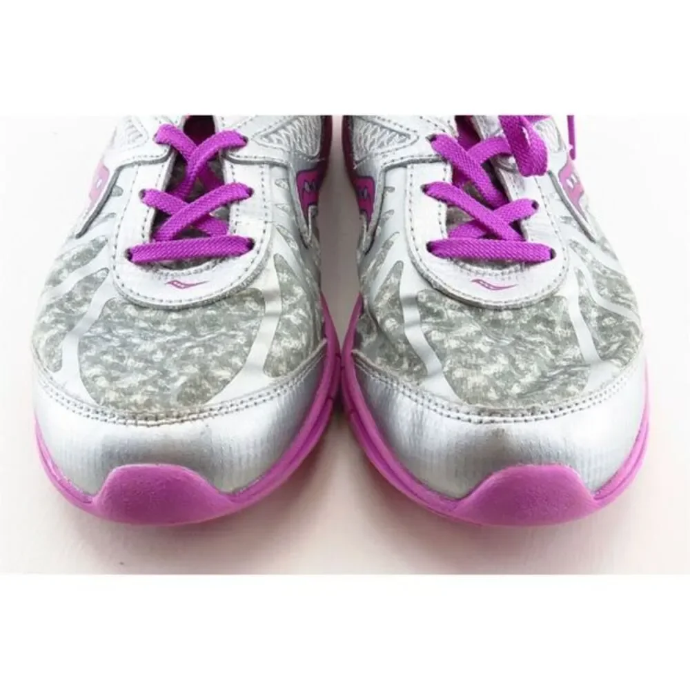 Saucony Silver Synthetic Athletic Girls Shoes‎ Size 5